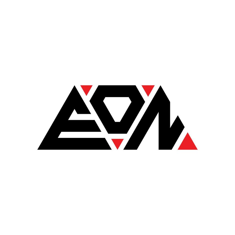 eon driehoek brief logo ontwerp met driehoekige vorm. eon driehoek logo ontwerp monogram. eon driehoek vector logo sjabloon met rode kleur. eon driehoekig logo eenvoudig, elegant en luxueus logo. eon