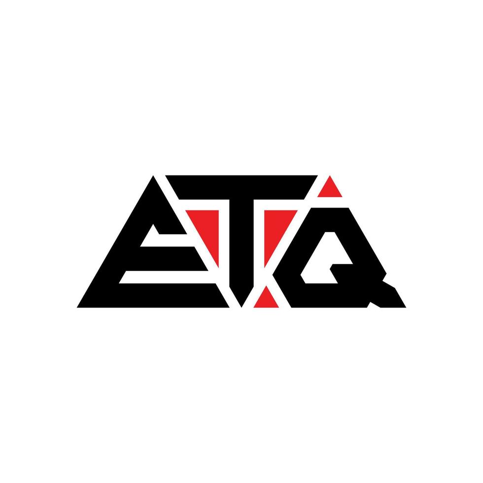etq driehoek letter logo ontwerp met driehoekige vorm. etq driehoek logo ontwerp monogram. etq driehoek vector logo sjabloon met rode kleur. etq driehoekig logo eenvoudig, elegant en luxueus logo. etq