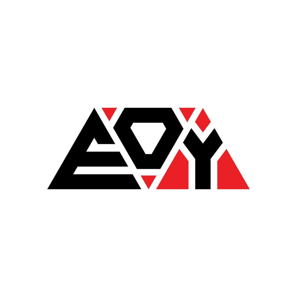 eoy driehoek brief logo ontwerp met driehoekige vorm. eoy driehoek logo ontwerp monogram. eoy driehoek vector logo sjabloon met rode kleur. eoy driehoekig logo eenvoudig, elegant en luxueus logo. oei