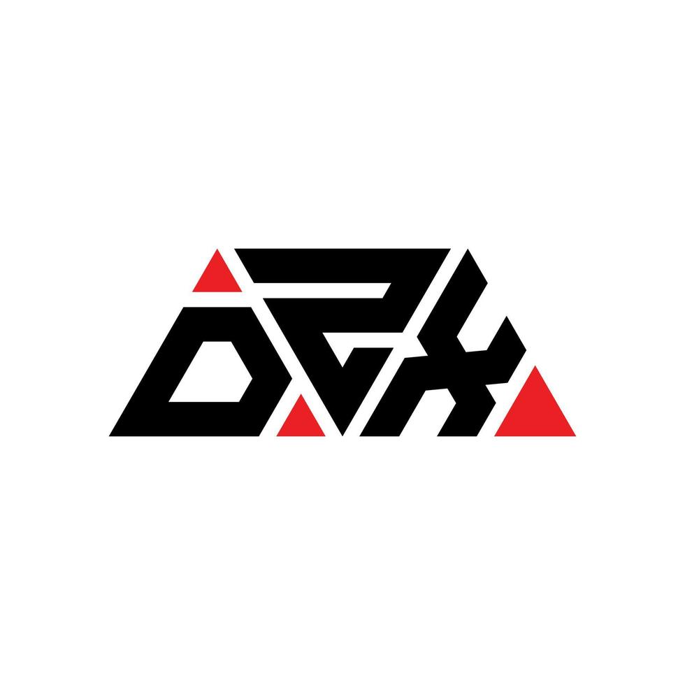 dzx driehoek brief logo ontwerp met driehoekige vorm. dzx driehoek logo ontwerp monogram. dzx driehoek vector logo sjabloon met rode kleur. dzx driehoekig logo eenvoudig, elegant en luxueus logo. dzx