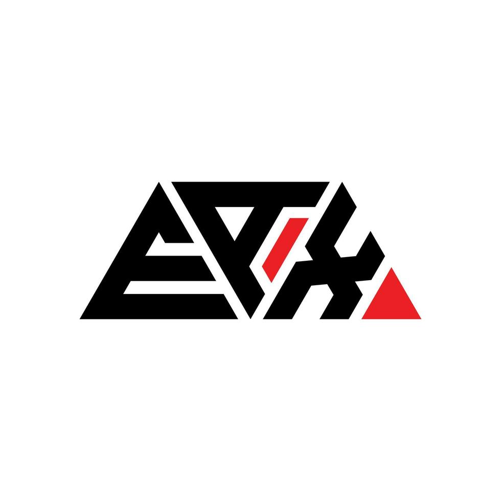 eax driehoek brief logo ontwerp met driehoekige vorm. eax driehoek logo ontwerp monogram. eax driehoek vector logo sjabloon met rode kleur. eax driehoekig logo eenvoudig, elegant en luxueus logo. eax