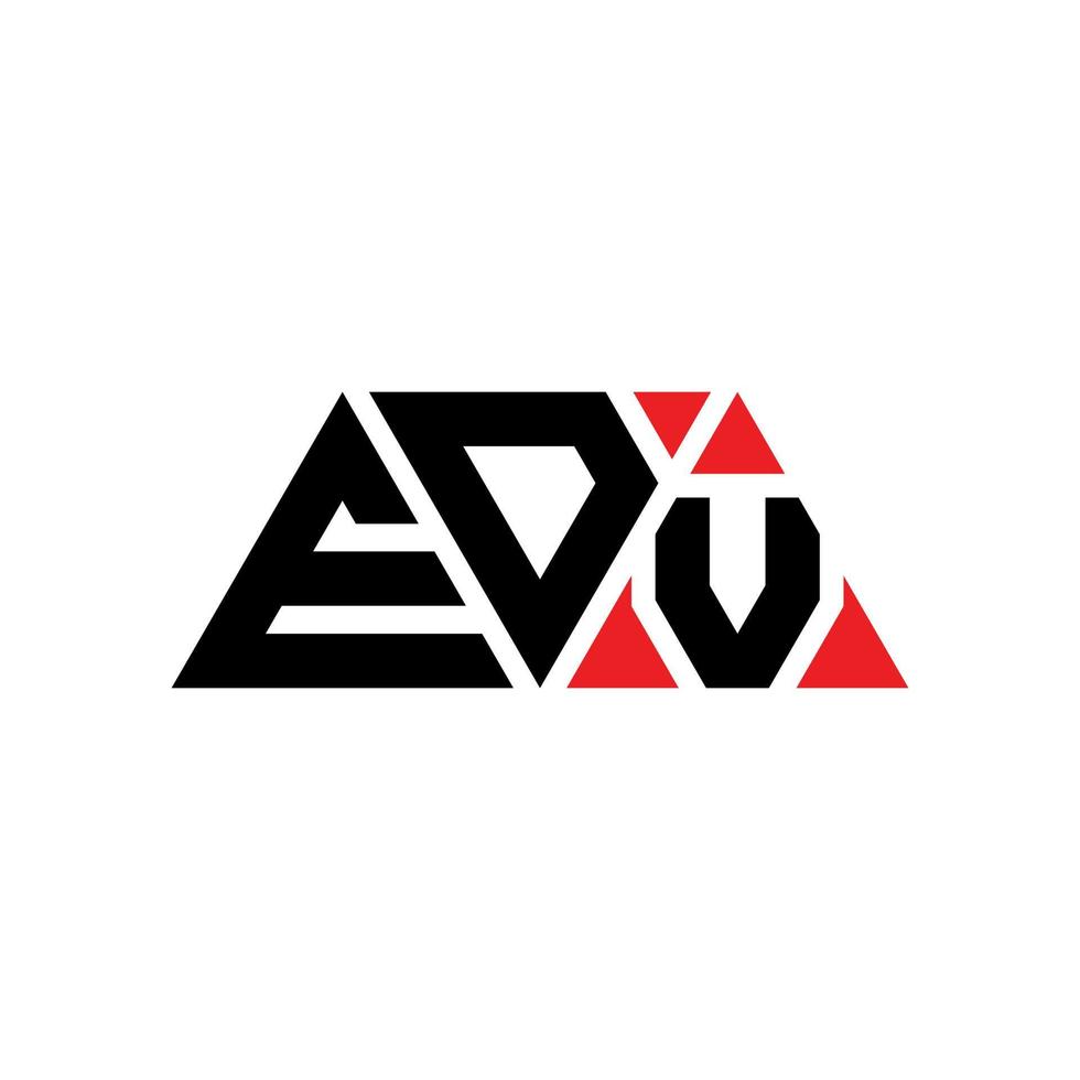 edv driehoek brief logo ontwerp met driehoekige vorm. edv driehoek logo ontwerp monogram. edv driehoek vector logo sjabloon met rode kleur. edv driehoekig logo eenvoudig, elegant en luxueus logo. edv