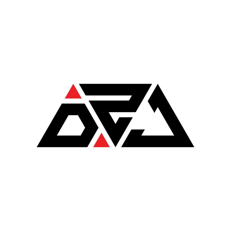 dzj driehoek brief logo ontwerp met driehoekige vorm. dzj driehoek logo ontwerp monogram. dzj driehoek vector logo sjabloon met rode kleur. dzj driehoekig logo eenvoudig, elegant en luxueus logo. dzj