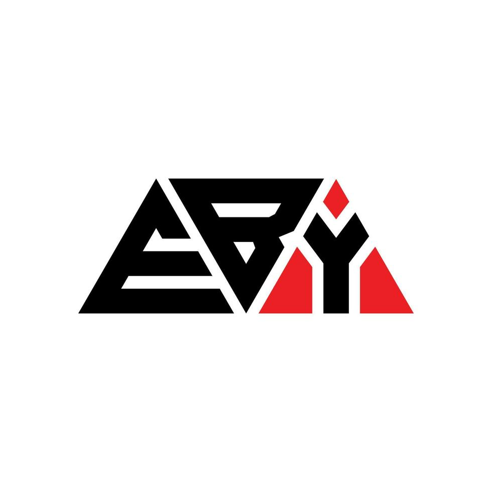 eby driehoek brief logo ontwerp met driehoekige vorm. eby driehoek logo ontwerp monogram. eby driehoek vector logo sjabloon met rode kleur. eby driehoekig logo eenvoudig, elegant en luxueus logo. eby