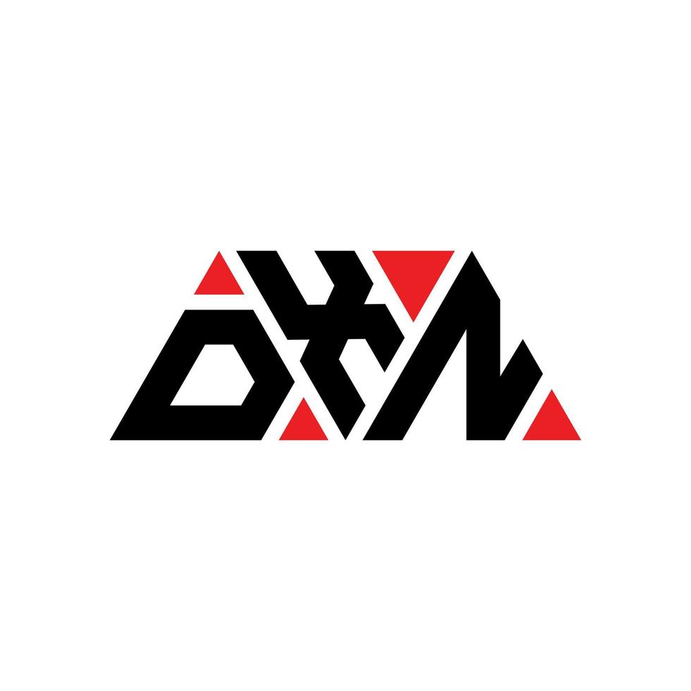 DXN driehoek brief logo ontwerp met driehoekige vorm. DXN driehoek logo ontwerp monogram. DXN driehoek vector logo sjabloon met rode kleur. dxn driehoekig logo eenvoudig, elegant en luxueus logo. dxn