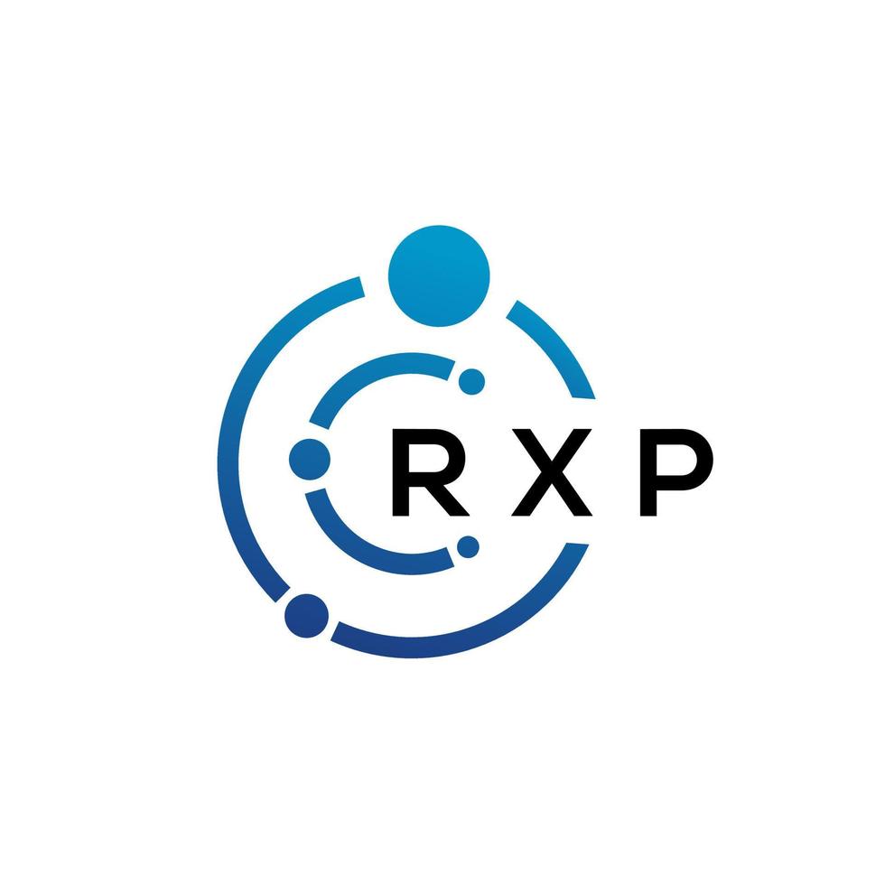 Rxp brief technologie logo ontwerp op witte achtergrond. rxp creatieve initialen letter it logo concept. rxp-briefontwerp. vector