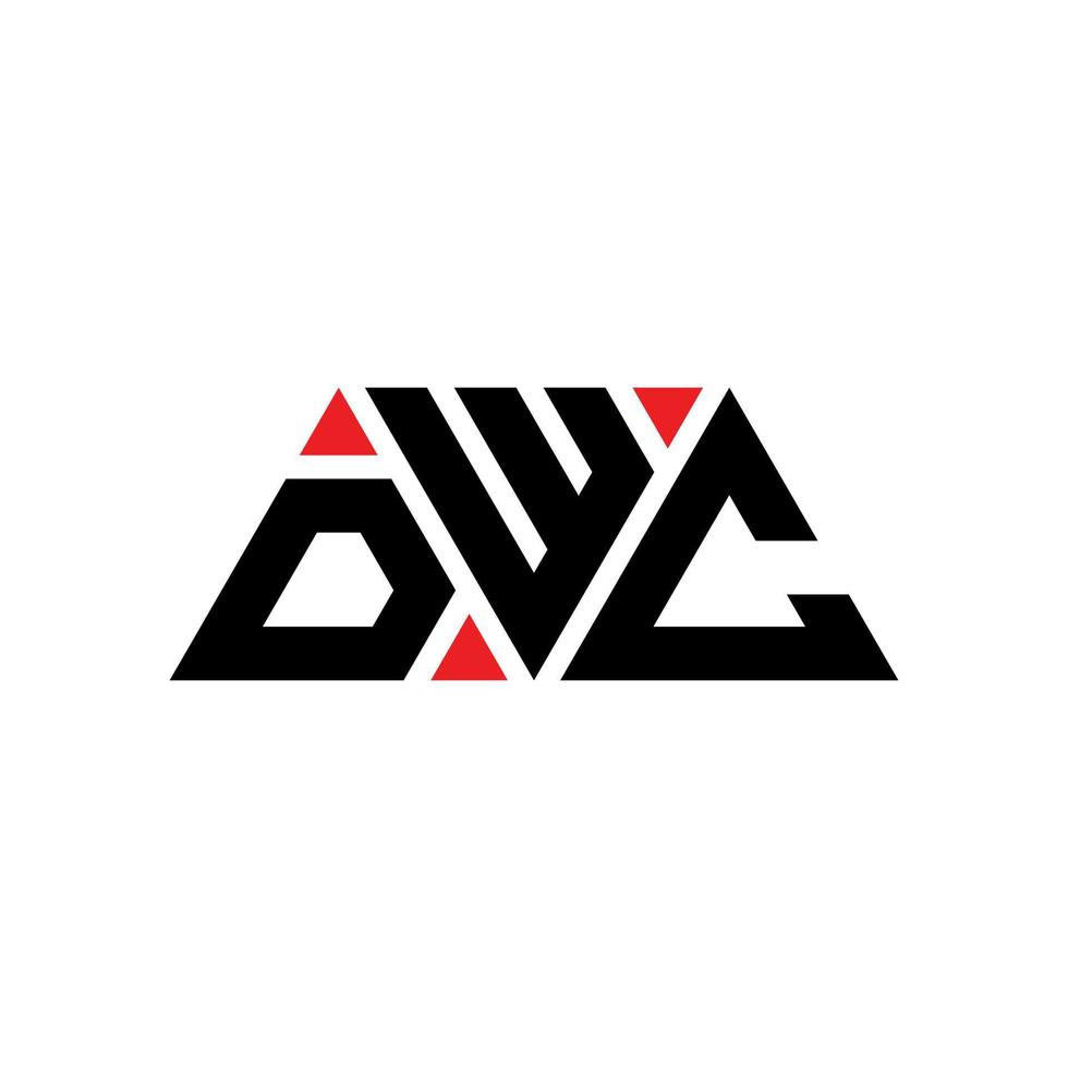 dwc driehoek brief logo ontwerp met driehoekige vorm. dwc driehoek logo ontwerp monogram. dwc driehoek vector logo sjabloon met rode kleur. dwc driehoekig logo eenvoudig, elegant en luxueus logo. dwc