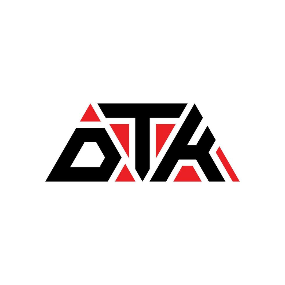 dtk driehoek brief logo ontwerp met driehoekige vorm. dtk driehoek logo ontwerp monogram. dtk driehoek vector logo sjabloon met rode kleur. dtk driehoekig logo eenvoudig, elegant en luxueus logo. dtk