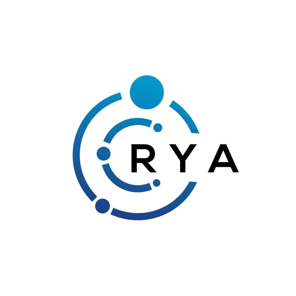 Rya brief technologie logo ontwerp op witte achtergrond. rya creatieve initialen letter it logo concept. rya-briefontwerp. vector