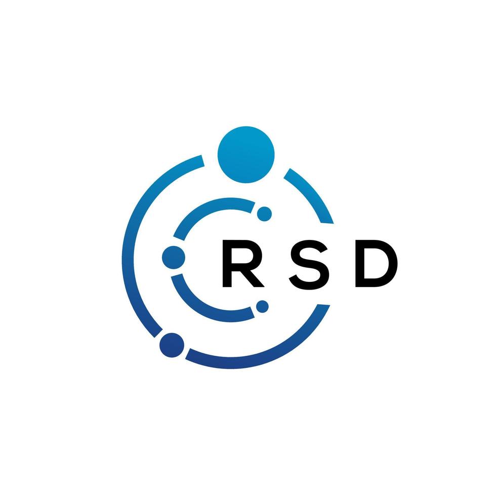rsd brief technologie logo ontwerp op witte achtergrond. rsd creatieve initialen letter it logo concept. rsd-briefontwerp. vector