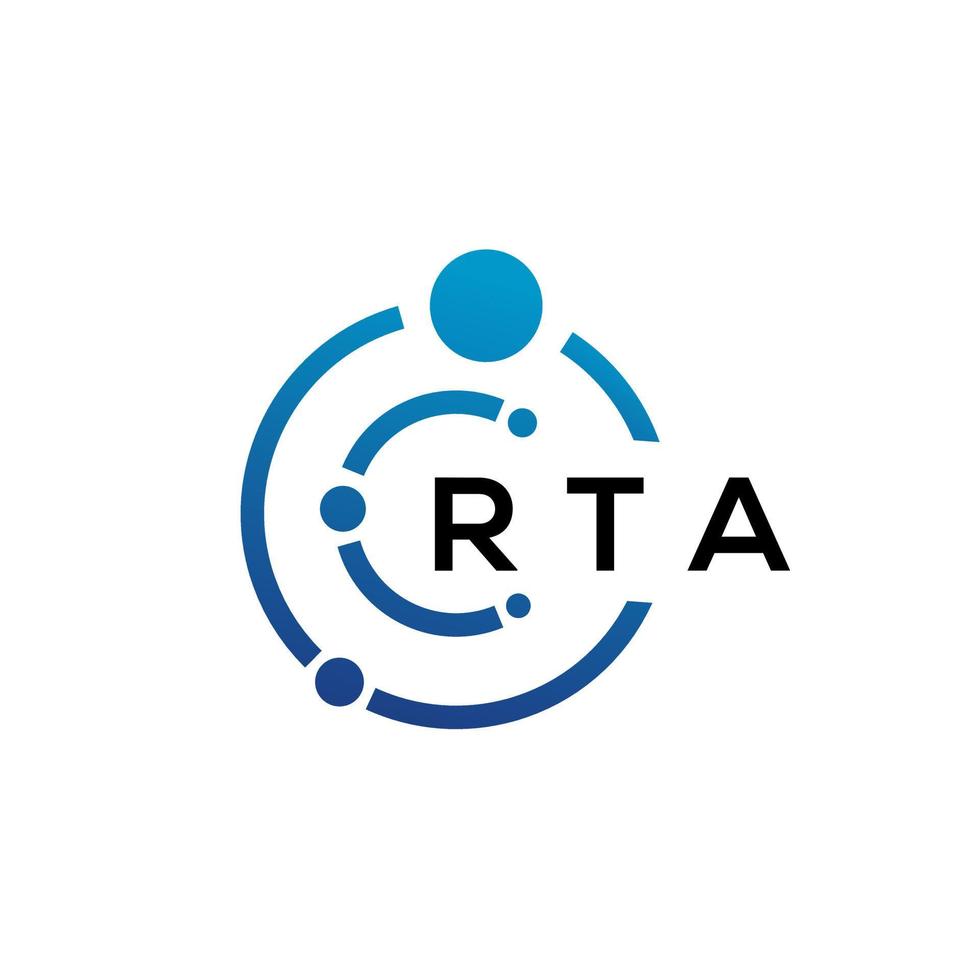 rta brief technologie logo ontwerp op witte achtergrond. rta creatieve initialen letter it logo concept. rta-briefontwerp. vector