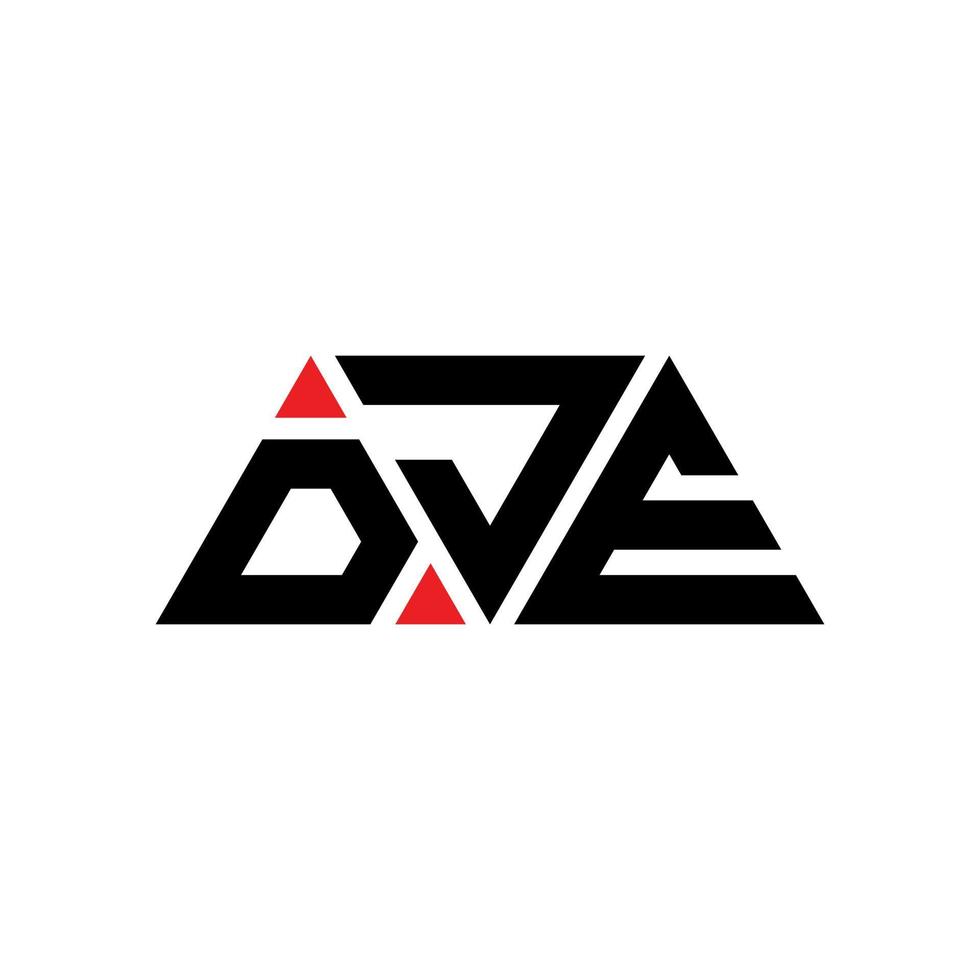 dj driehoek letter logo ontwerp met driehoekige vorm. dje driehoek logo ontwerp monogram. dj driehoek vector logo sjabloon met rode kleur. dje driehoekig logo eenvoudig, elegant en luxueus logo. dje