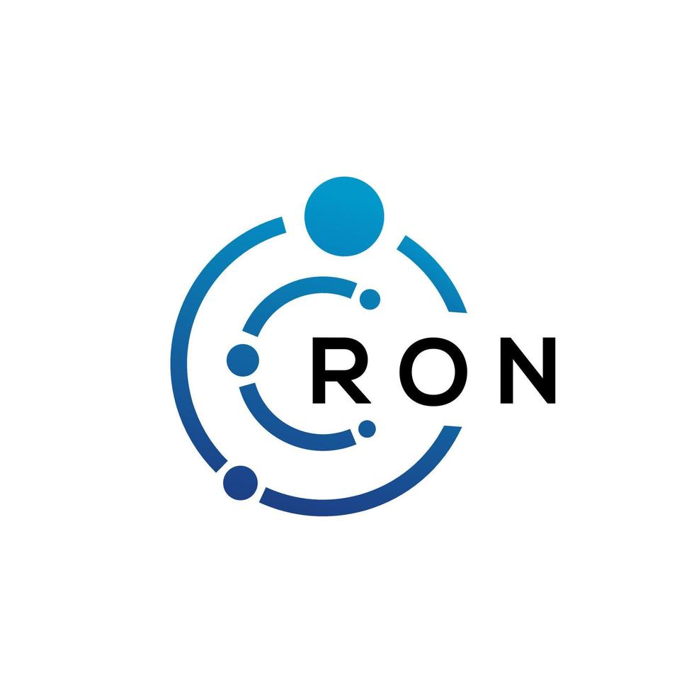 ron brief technologie logo ontwerp op witte achtergrond. ron creatieve initialen letter it logo concept. ron brief ontwerp. vector