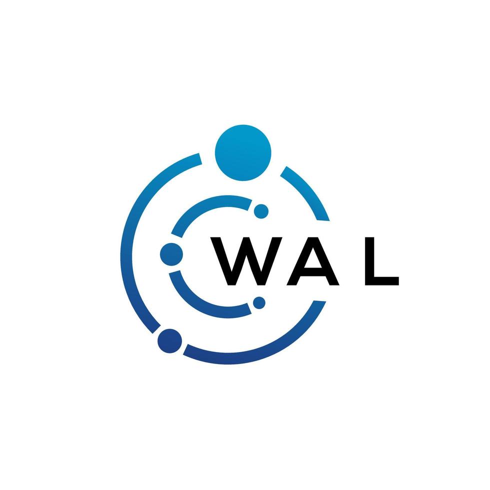 wal brief technologie logo ontwerp op witte achtergrond. wal creatieve initialen letter it logo concept. wal brief ontwerp. vector