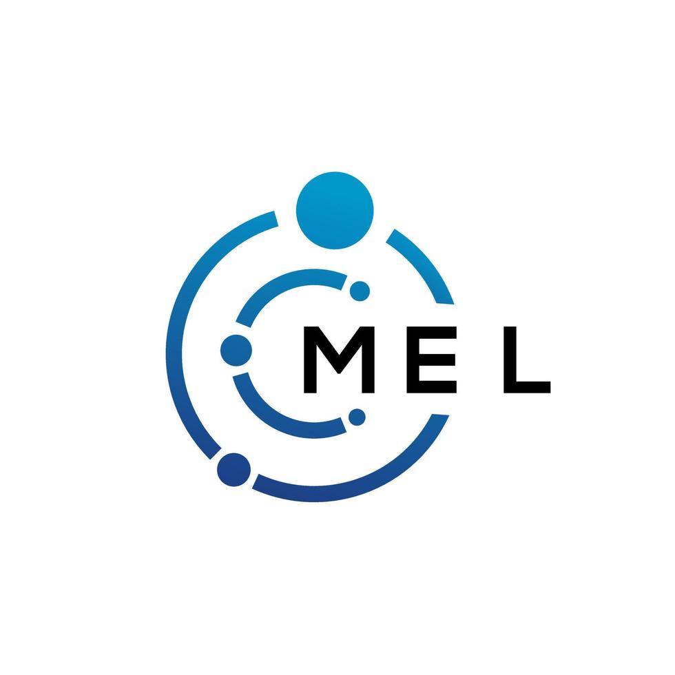 mel brief technologie logo ontwerp op witte achtergrond. mel creatieve initialen letter it logo concept. mel brief ontwerp. vector