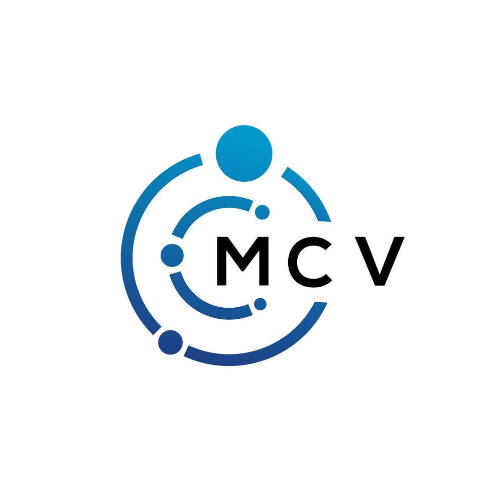 mcv brief technologie logo ontwerp op witte achtergrond. mcv creatieve initialen letter it logo concept. mcv brief ontwerp. vector