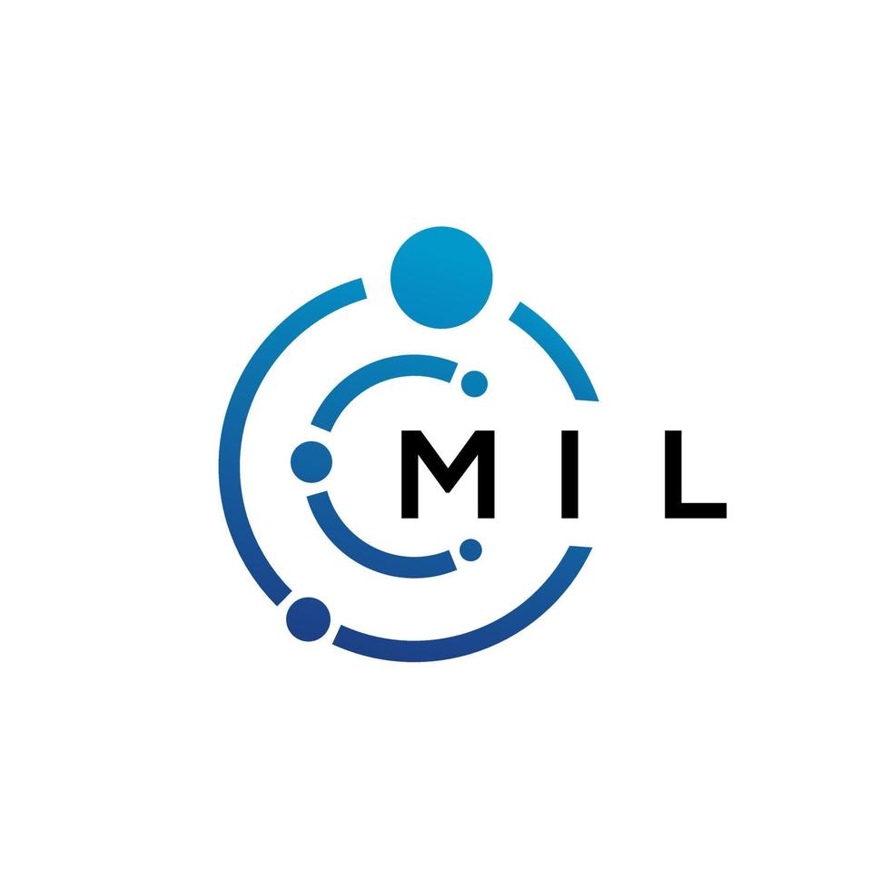 mil brief technologie logo ontwerp op witte achtergrond. mil creatieve initialen letter it logo concept. mil brief ontwerp. vector
