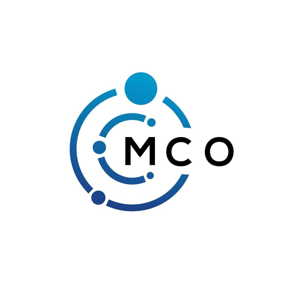 mco brief technologie logo ontwerp op witte achtergrond. mco creatieve initialen letter it logo concept. mco brief ontwerp. vector