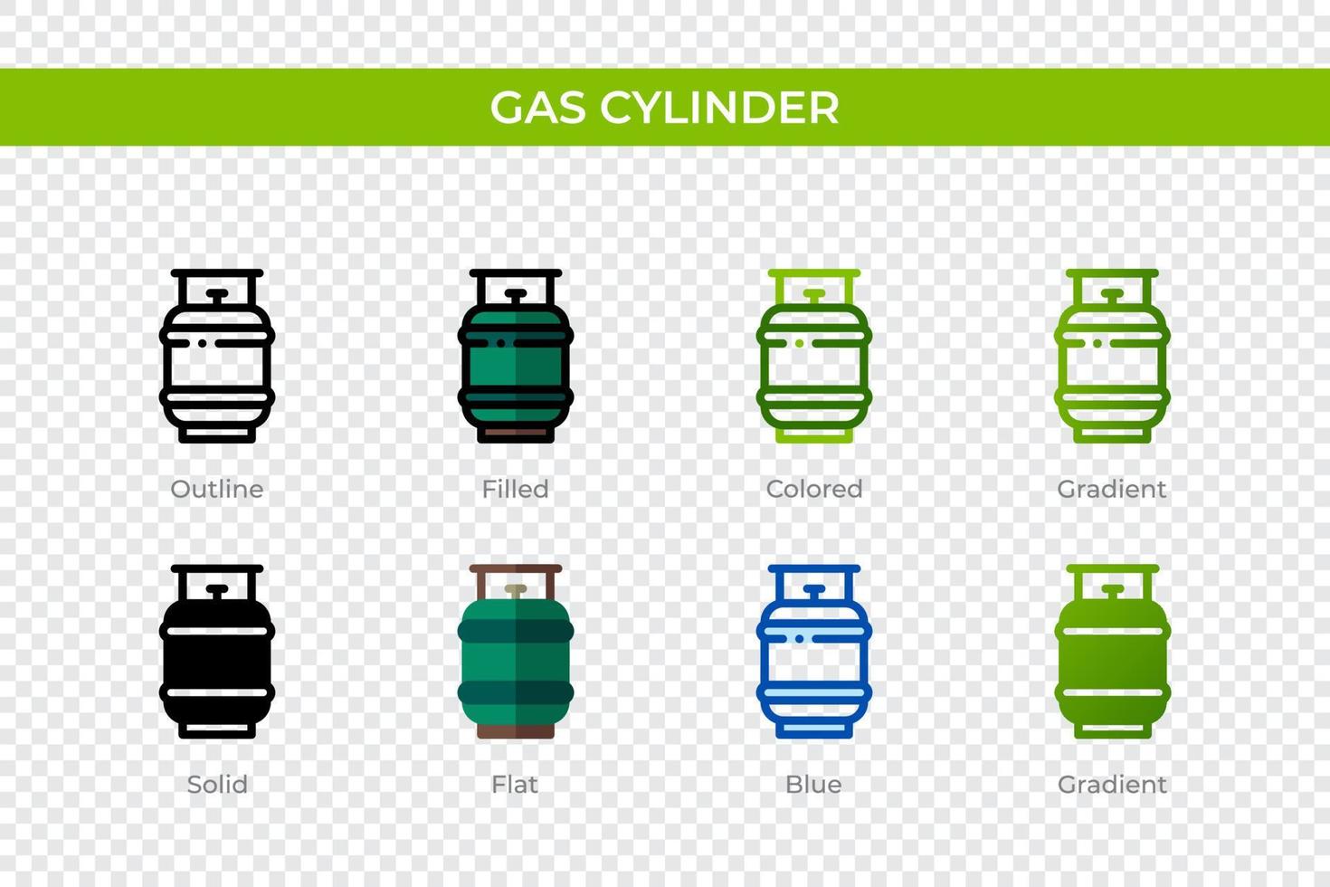 gasfles icoon in verschillende stijl. gasfles vector iconen ontworpen in omtrek, effen, gekleurd, gevuld, verloop en vlakke stijl. symbool, logo afbeelding. vector illustratie