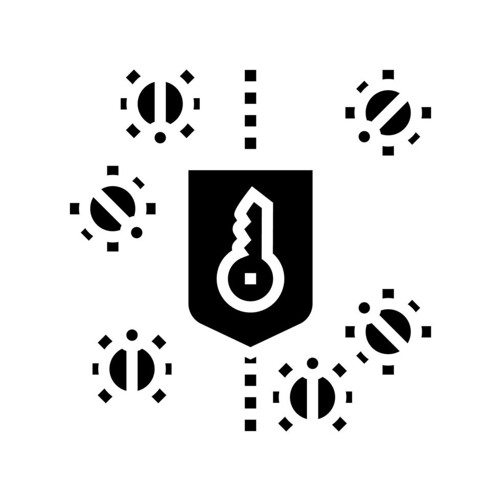bug bescherming glyph pictogram vector illustratie teken