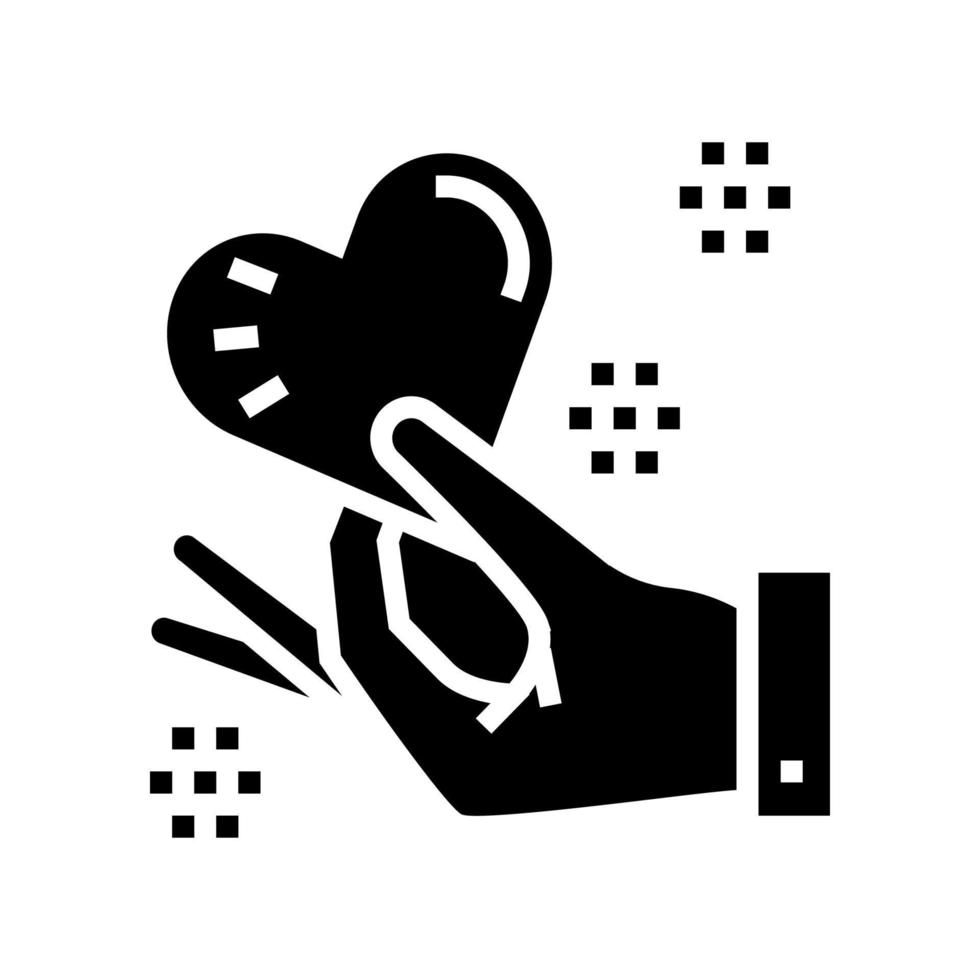 Valentijn briefkaart aanwezig glyph pictogram vectorillustratie vector