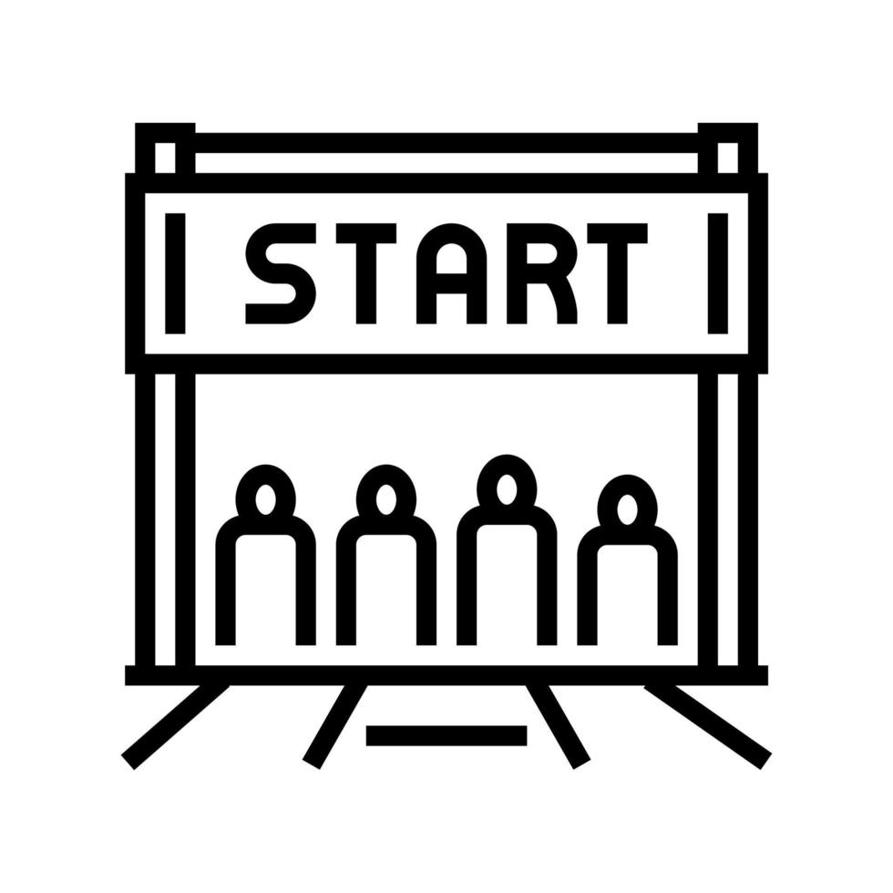 start van run lijn pictogram vectorillustratie vector