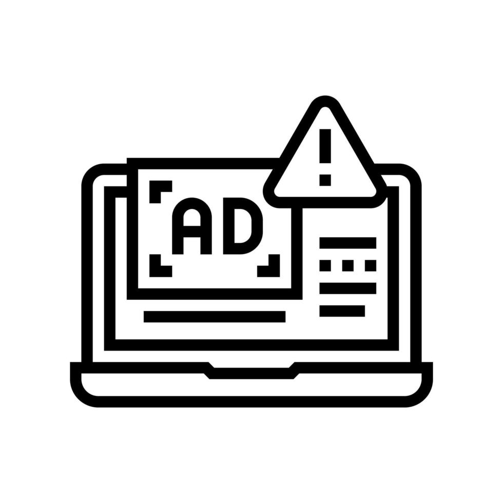 adverteren laptop scherm lijn pictogram vectorillustratie vector