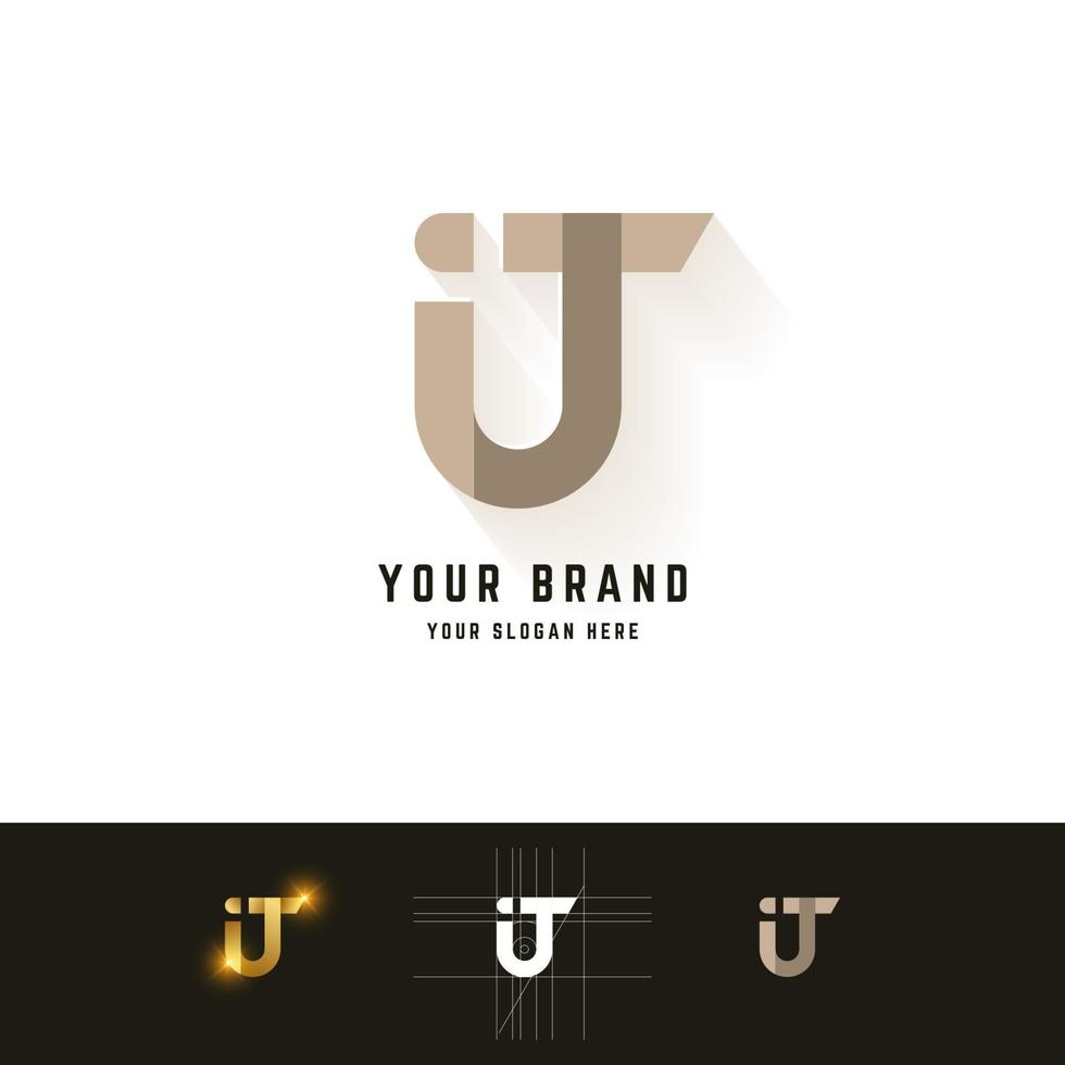 letter it of ij monogram-logo met rastermethode-ontwerp vector