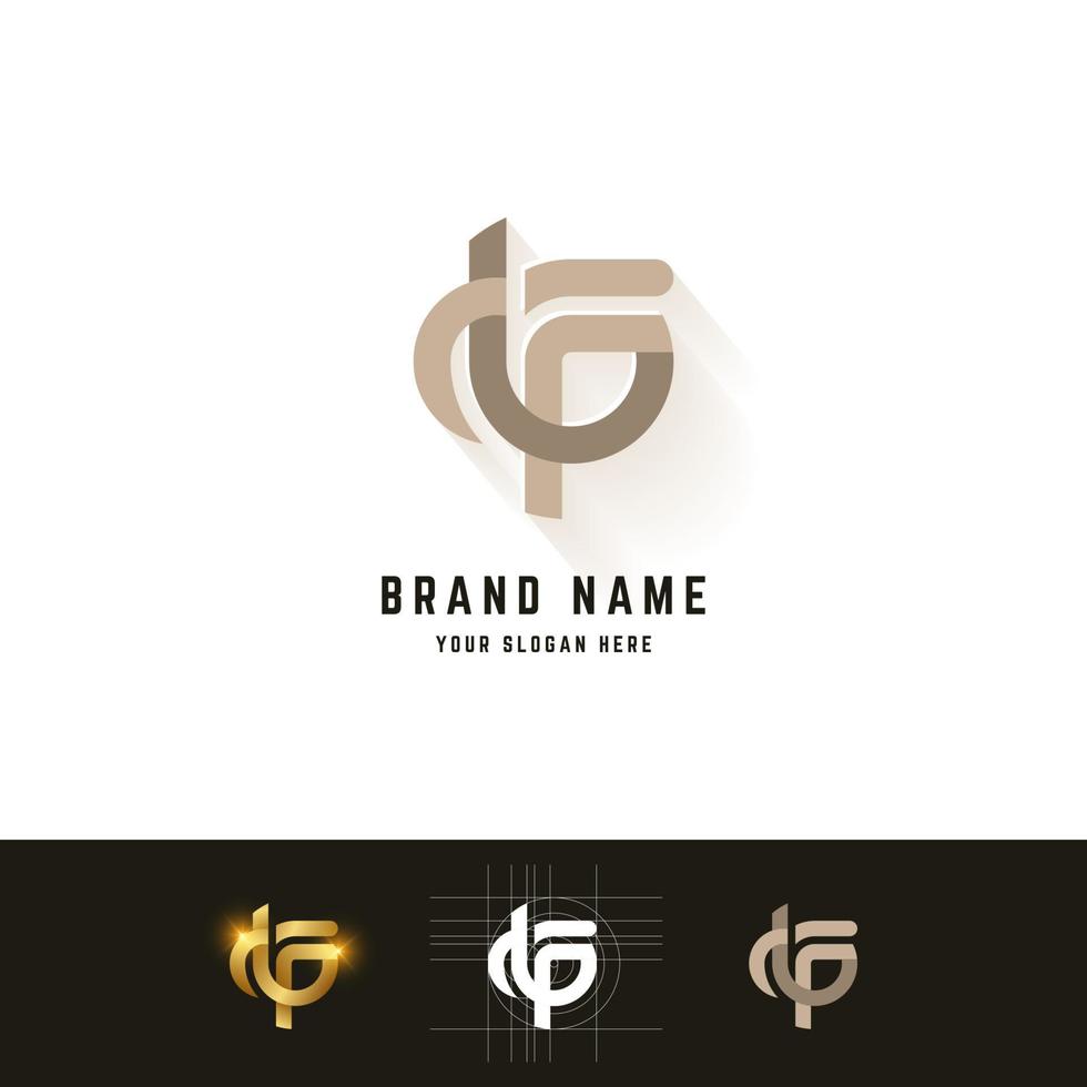 letter dgp of gp monogram logo met rastermethode ontwerp vector