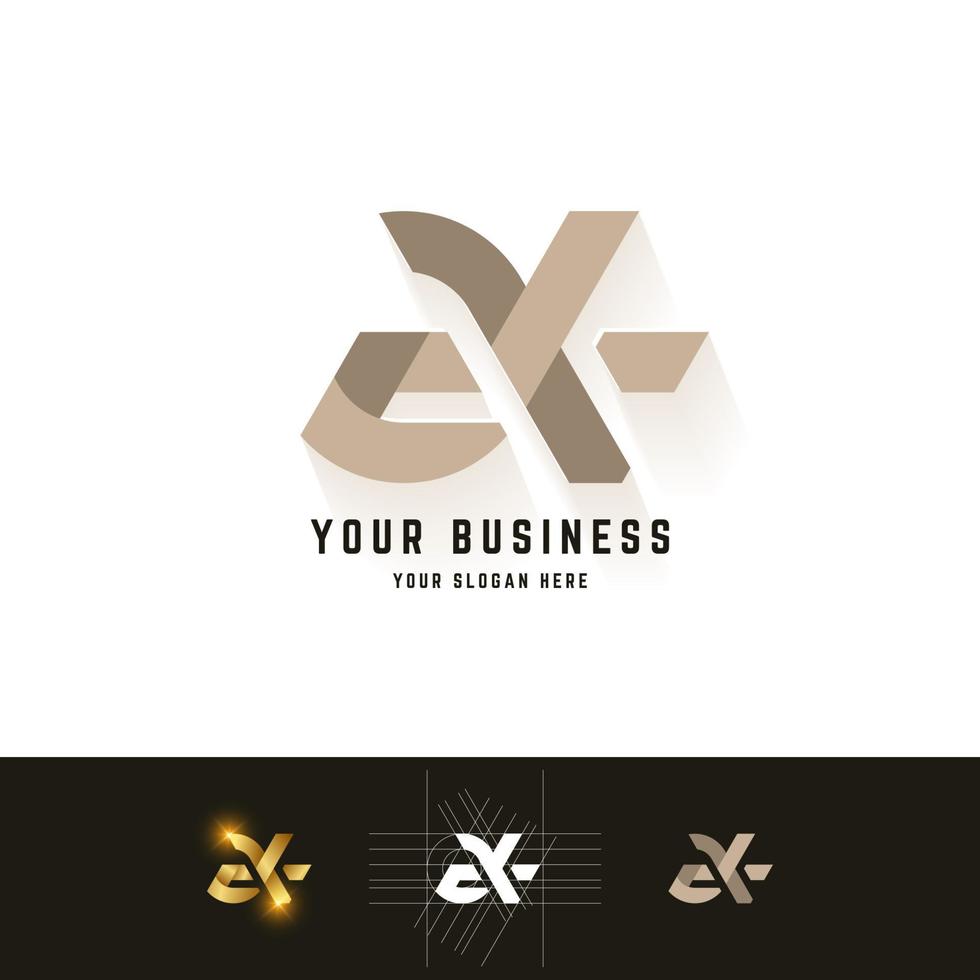 letter ak of ek monogram logo met rastermethode ontwerp vector