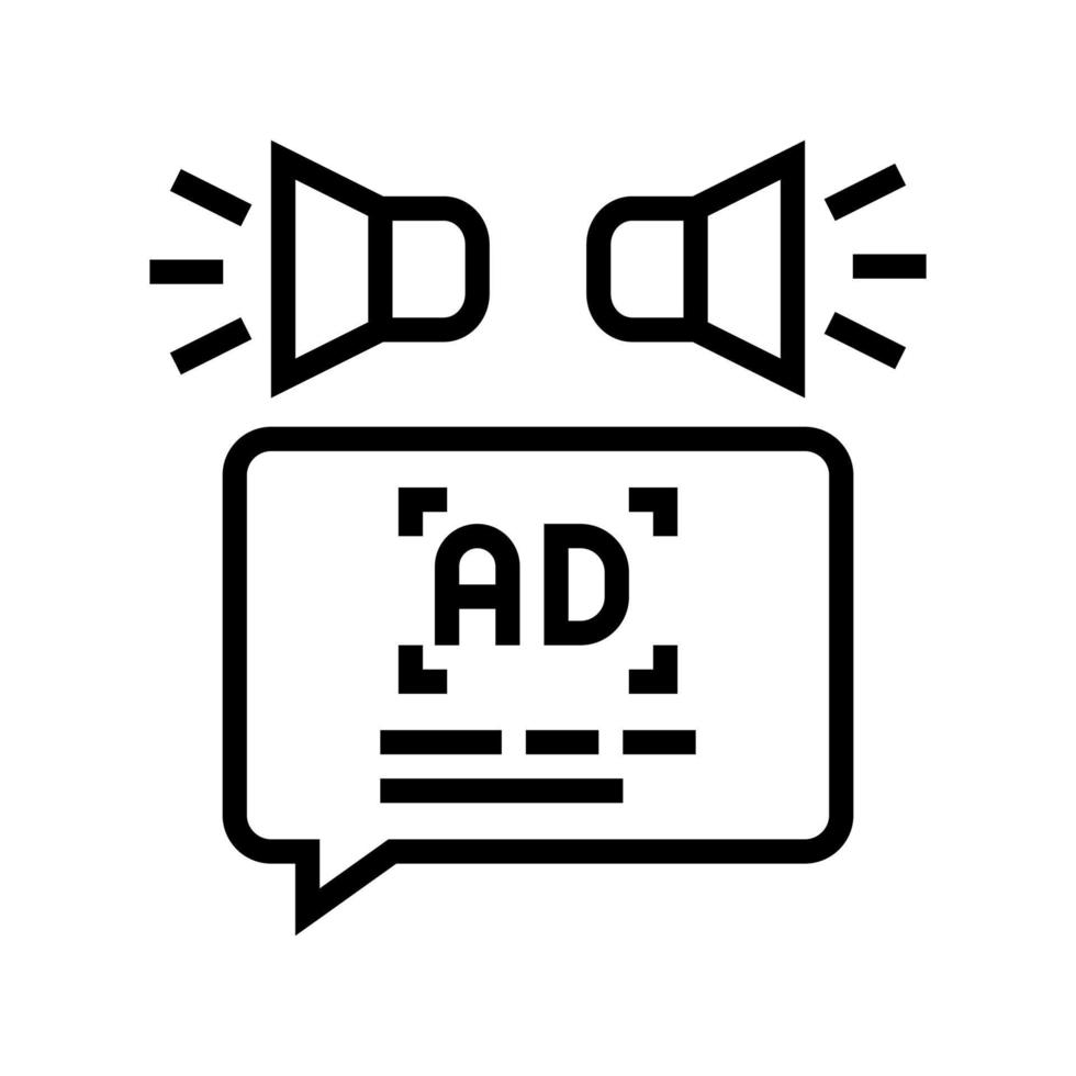 advertentie audio promotie lijn pictogram vectorillustratie vector