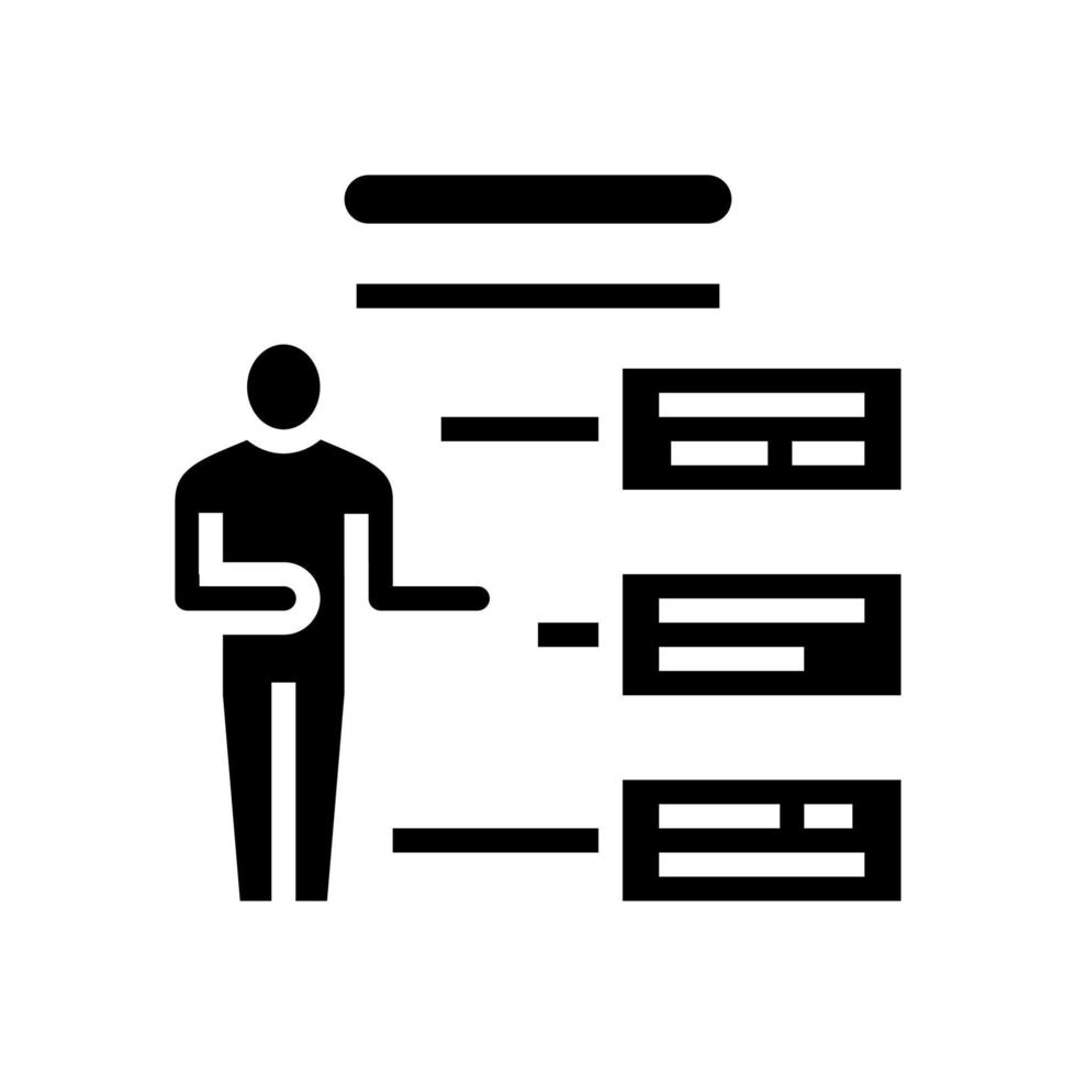 werknemer verschillende kenmerken glyph pictogram vectorillustratie vector