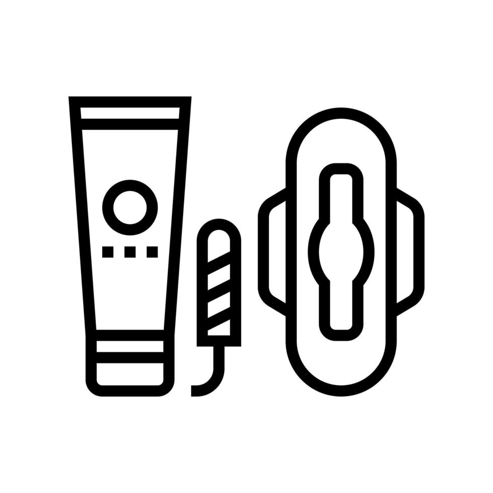 vrouw sanitaire accessoires lijn pictogram vectorillustratie vector