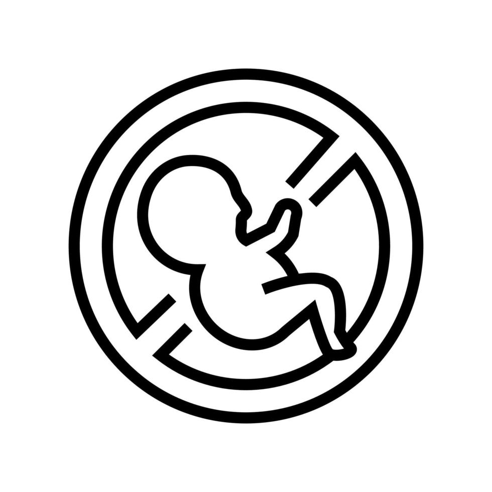 abortus medische procedure lijn pictogram vectorillustratie vector