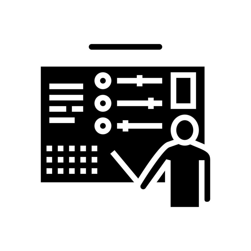 mens vertegenwoordig cv glyph pictogram vectorillustratie vector