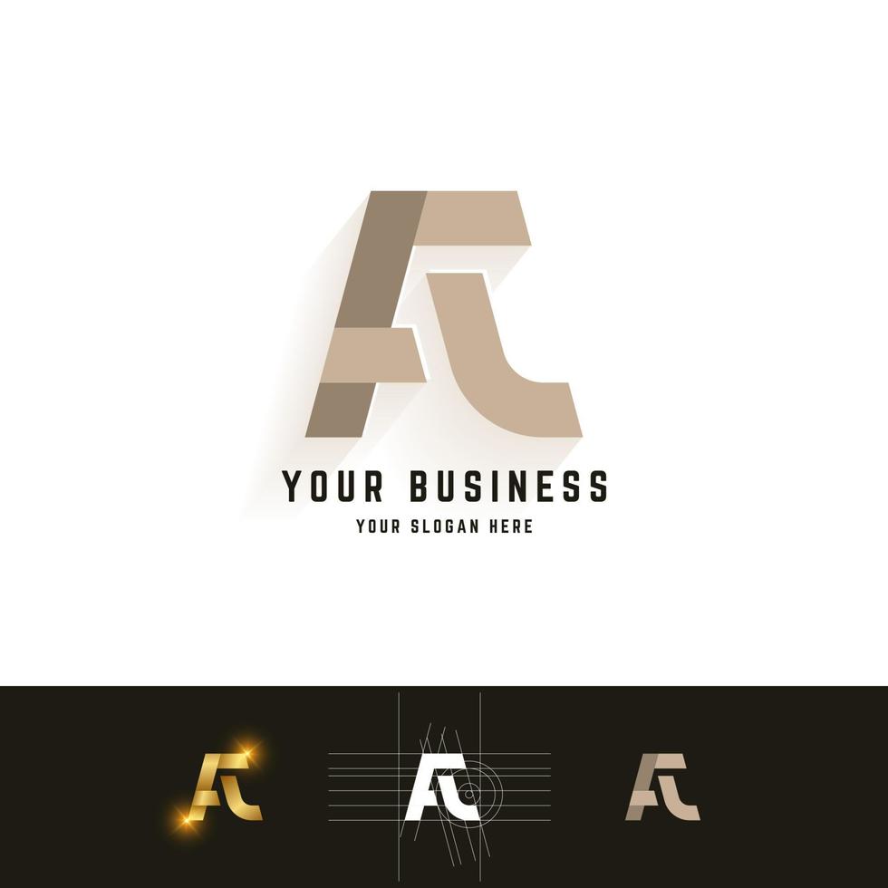 letter a of ac monogram logo met rastermethode ontwerp vector