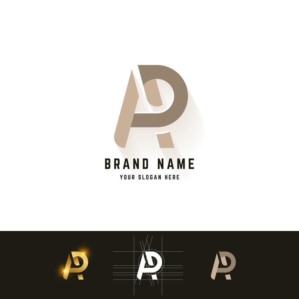 letter r of ap monogram logo met rastermethode ontwerp vector