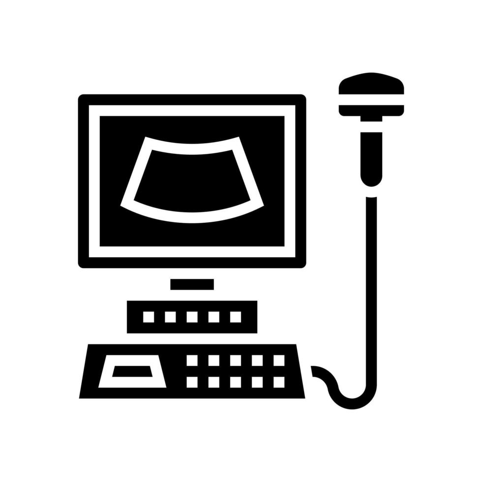 echografie digitale machine glyph pictogram vectorillustratie vector