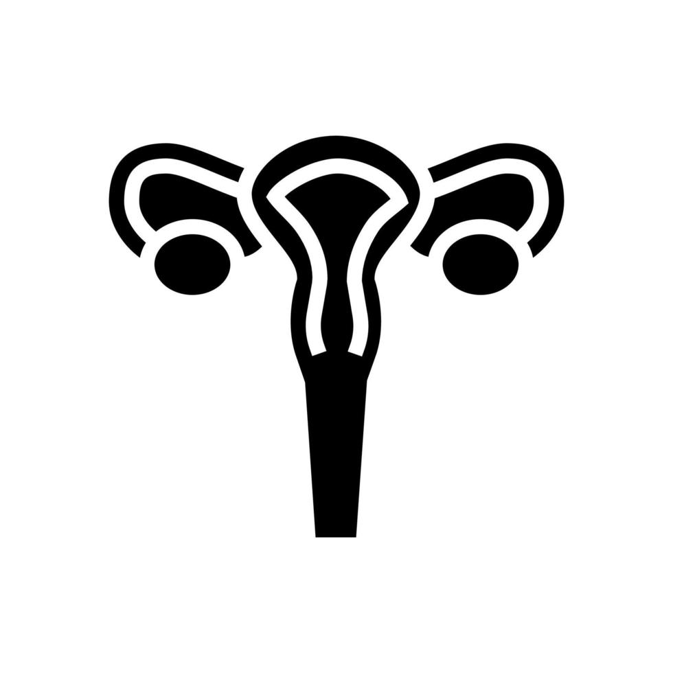 baarmoeder vrouw orgel glyph pictogram vectorillustratie vector