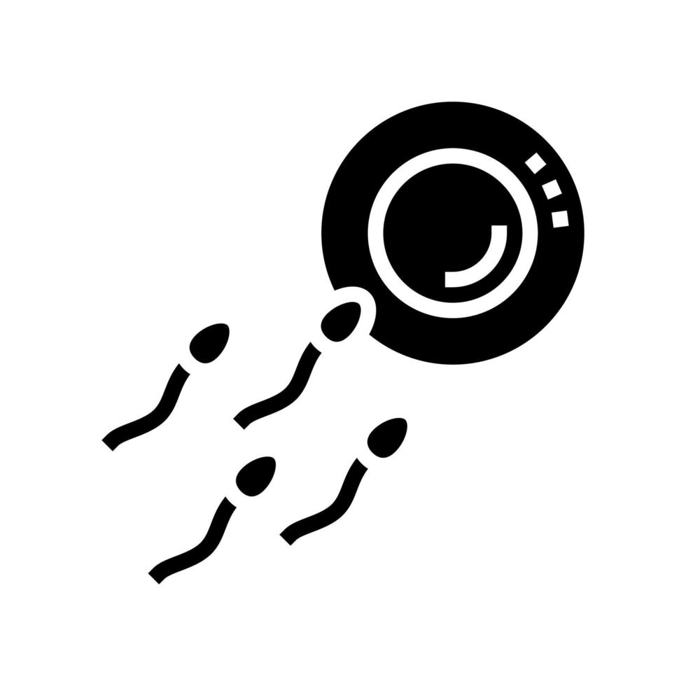 sperma eicel glyph pictogram vector illustratie teken