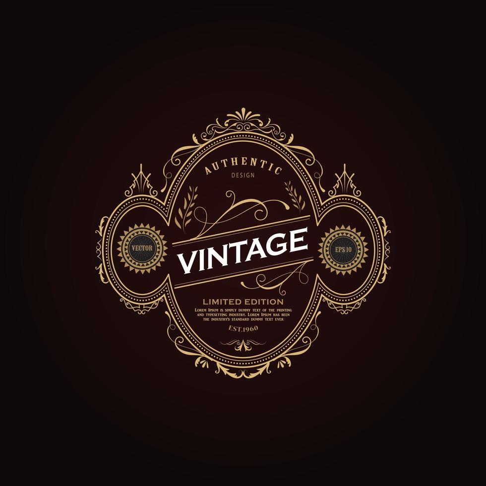 luxe vintage logo, premium vintage logo, teken, handtekening, symbool, luxe logo van hoge kwaliteit. luxe juweliers winkel vector logo ontwerp. gouden embleem. premium-logo