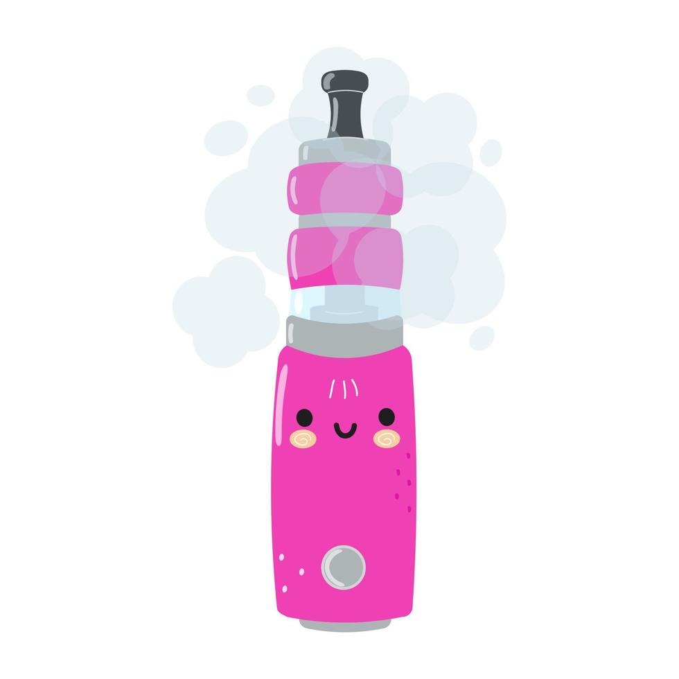 schattig grappig vape-personage. vector hand getekend cartoon kawaii karakter illustratie pictogram. geïsoleerd op witte achtergrond. vape karakter concept