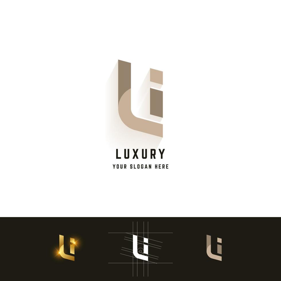 letter u of li monogram logo met rastermethode ontwerp vector