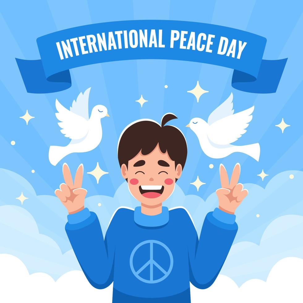 viering van de internationale vredesdag vector