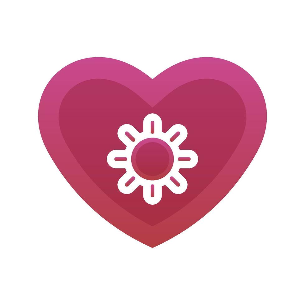 zon liefde logo gradiënt ontwerp sjabloon pictogram element vector