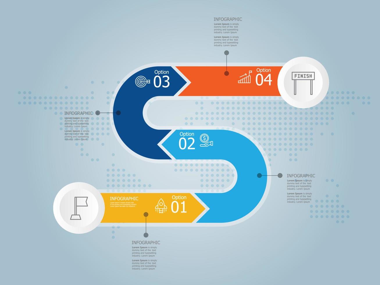 abstracte stappen infographic presentatie vector