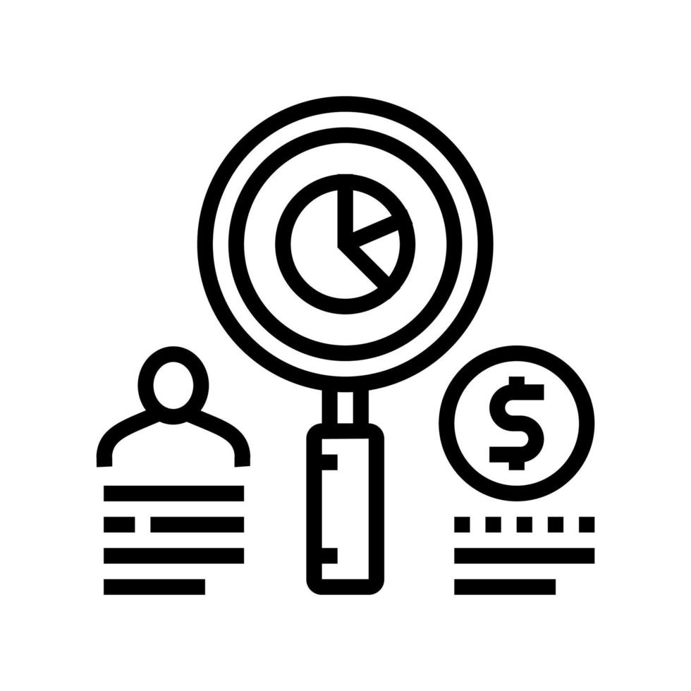 menselijke marktonderzoek voor investeringen lijn pictogram vectorillustratie vector