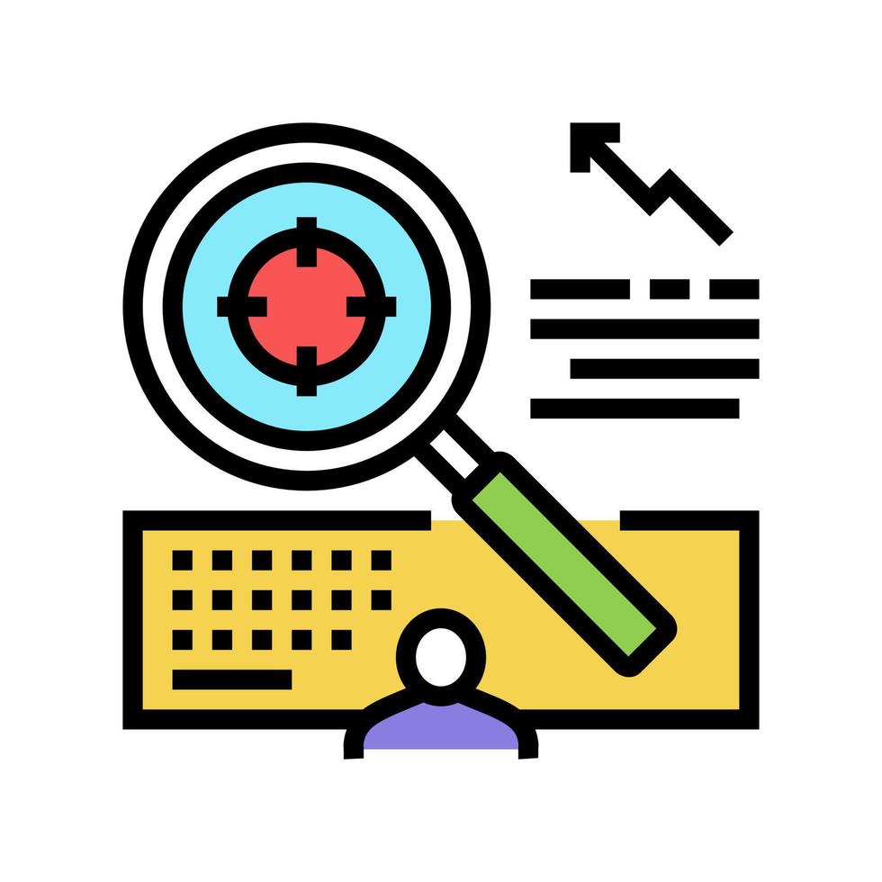 doel marktonderzoek kleur pictogram vectorillustratie vector