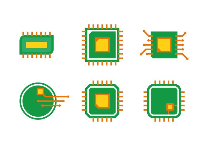 Eenvoudige Microchip Vector Set