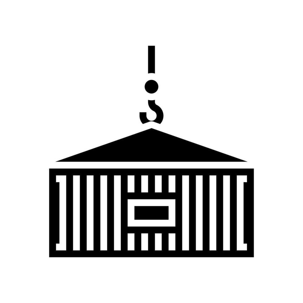 container laden glyph pictogram vector zwarte illustratie